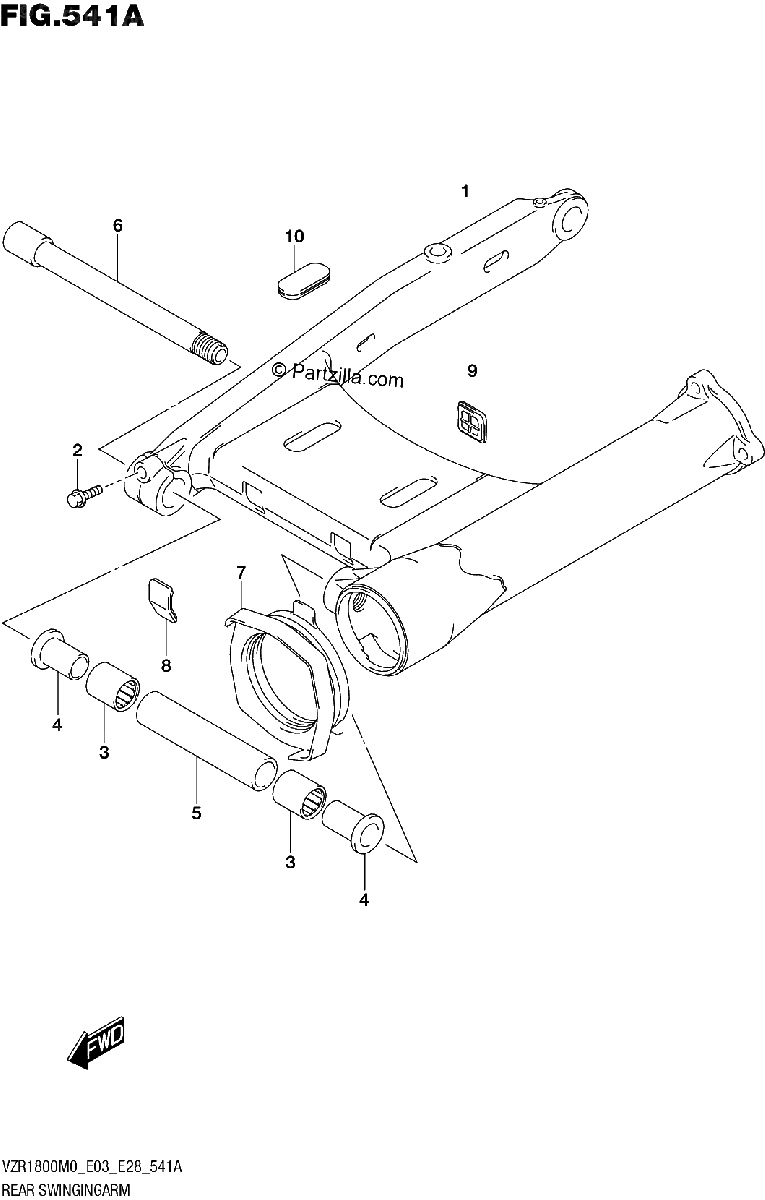 Diagrama de REAR SWINGINGARM