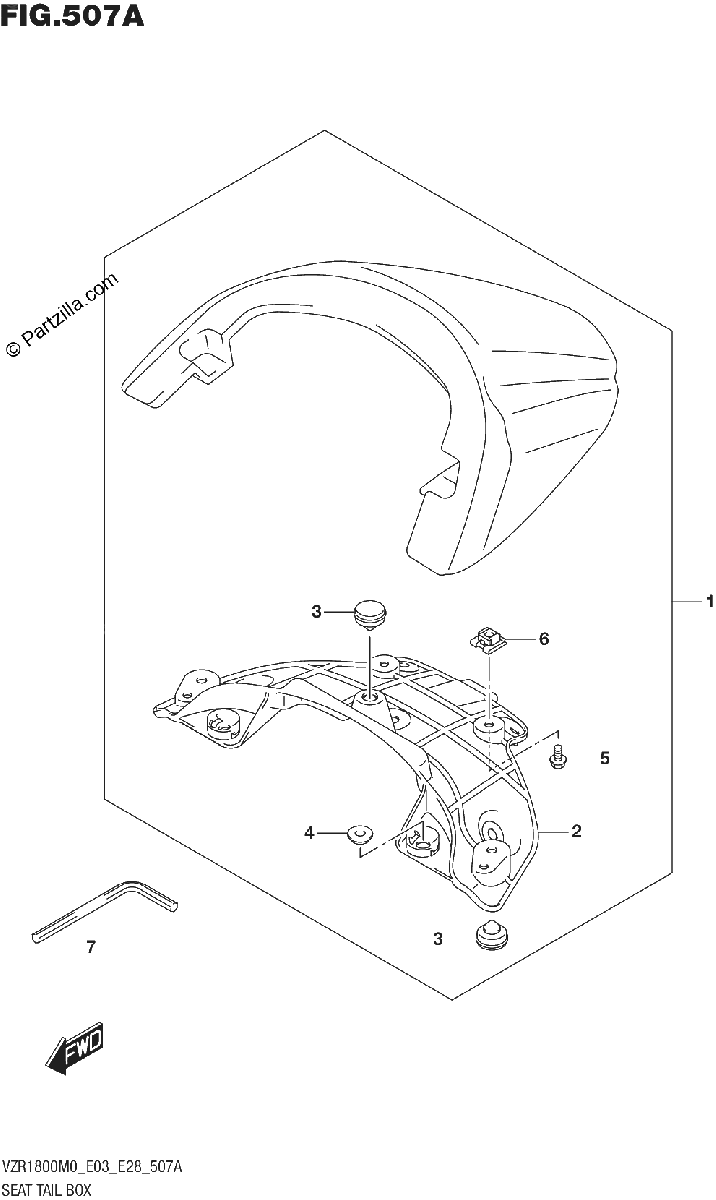 Diagrama de SEAT TAIL BOX VZR1800