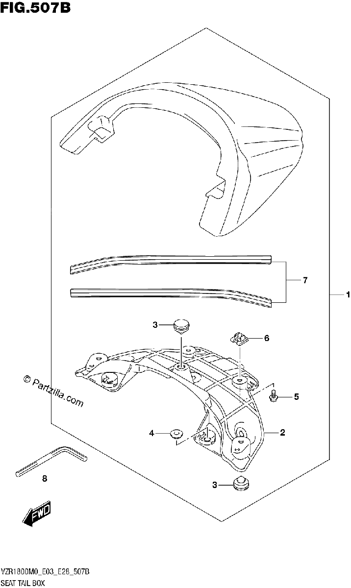 Diagrama de SEAT TAIL BOX VZR1800BZ