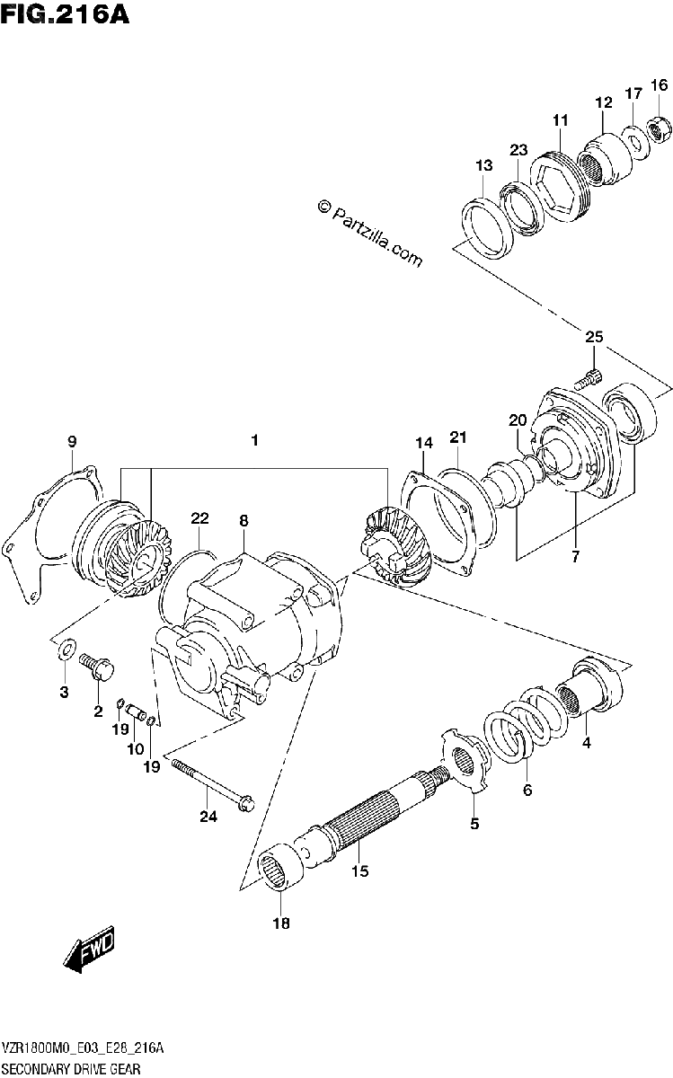 Diagrama de SECONDARY DRIVE GEAR