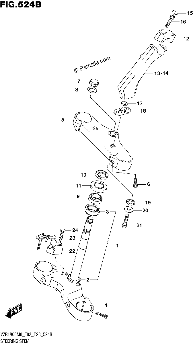 Diagrama de STEERING STEM VZR1800BZ