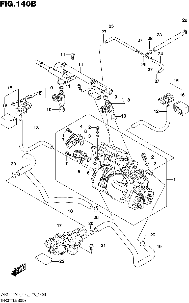 Diagrama de THROTTLE BODY E33