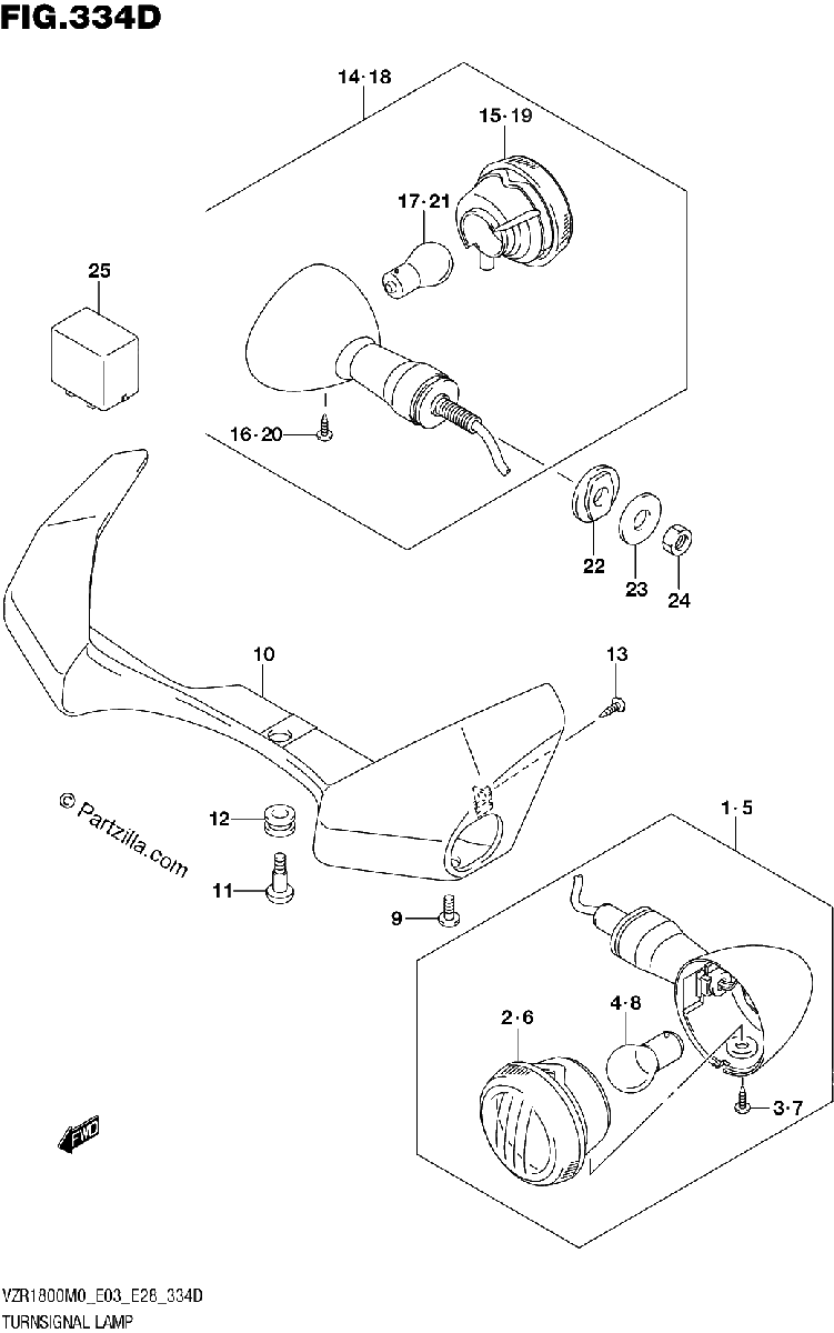 Diagrama de TURNSIGNAL LAMP VZR1800BZ