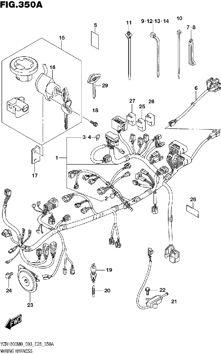 Diagrama de WIRING HARNESS VZR1800BZ E33