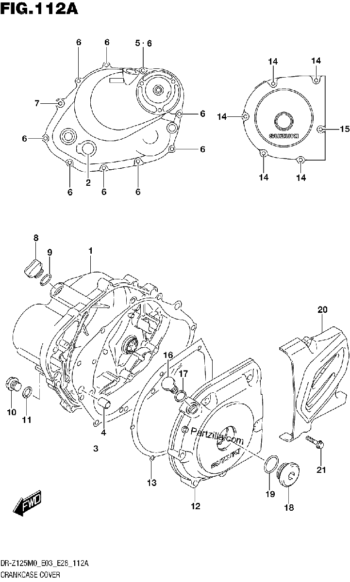 Diagrama de CRANKCASE COVER