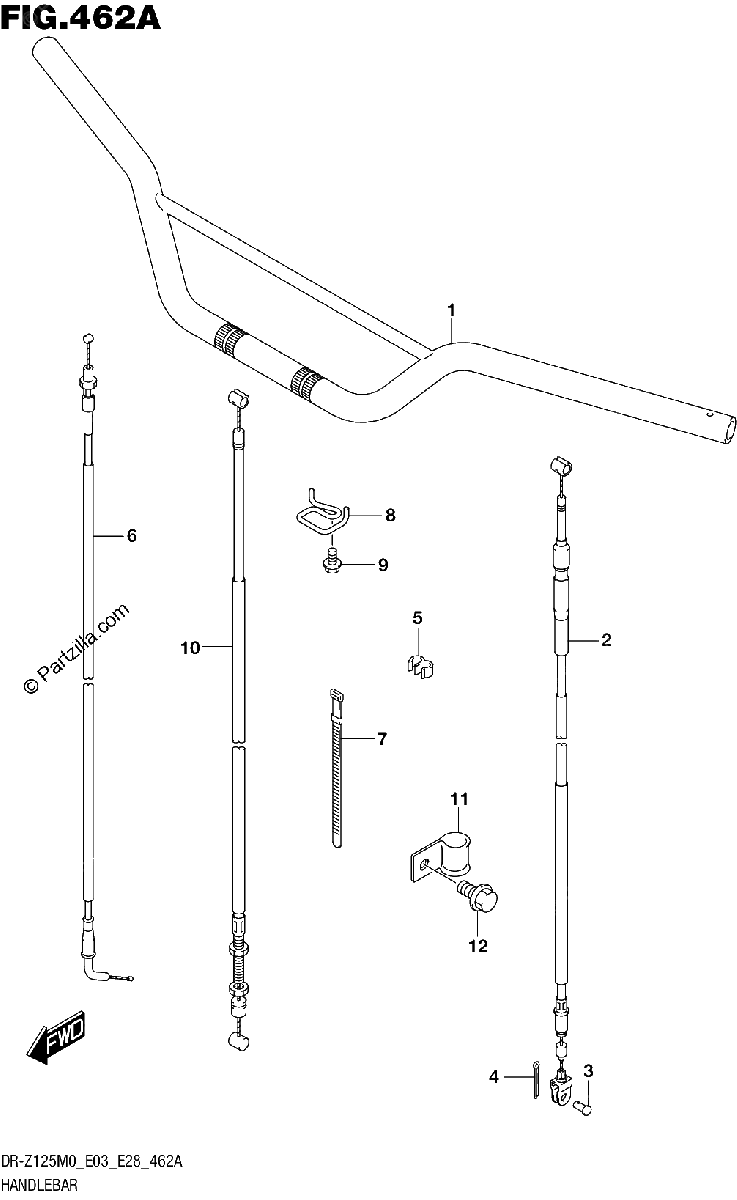 Diagrama de HANDLEBAR DR Z125M0 E28