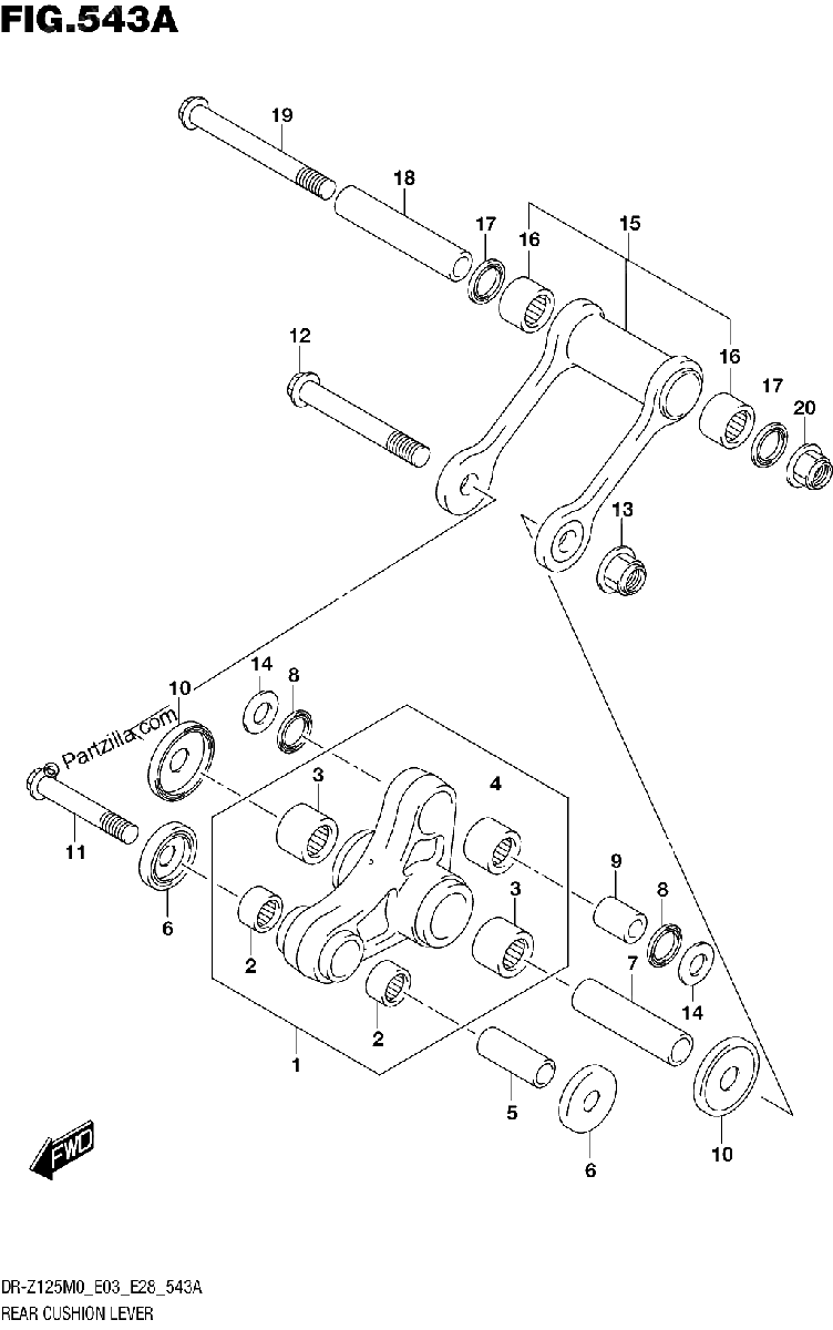 Diagrama de REAR CUSHION LEVER