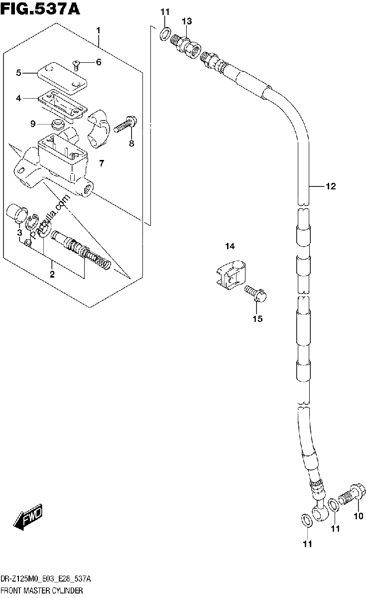 Diagrama de FRONT MASTER CYLINDER DR Z125LM0 E03