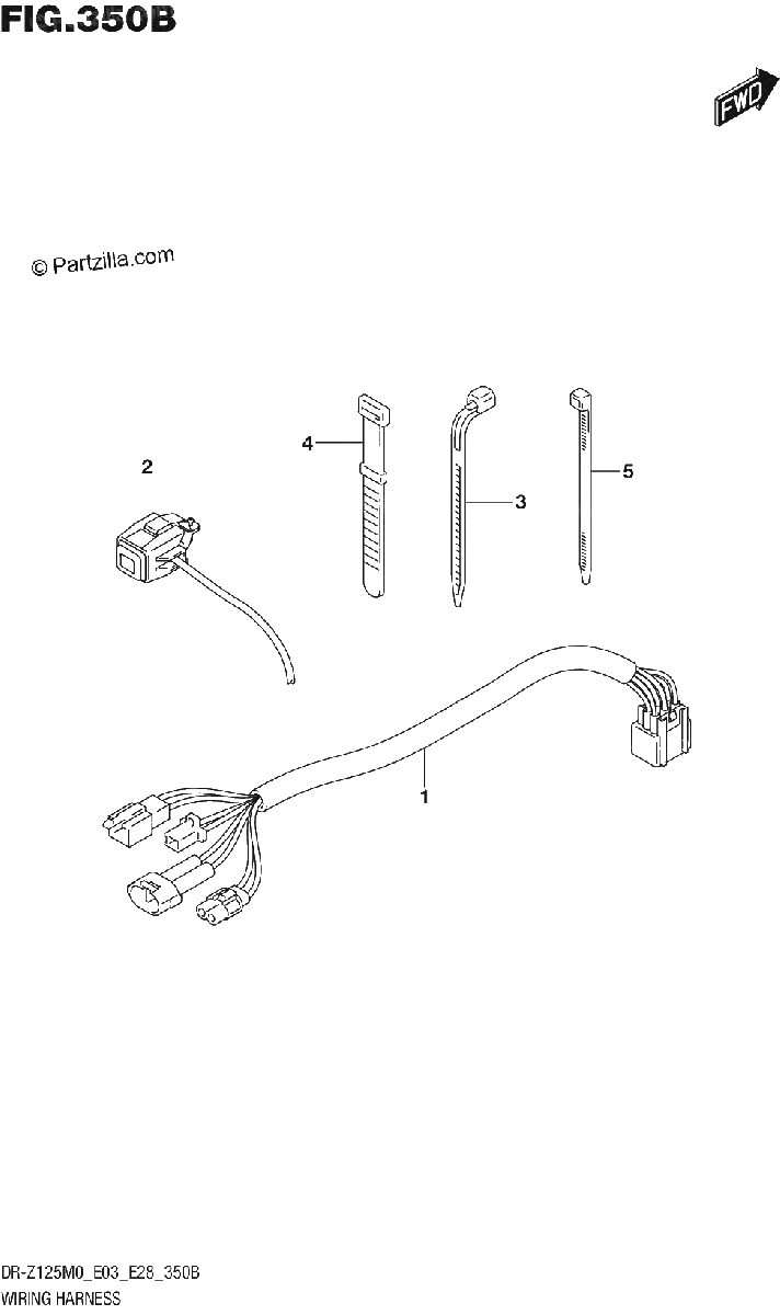 Diagrama de WIRING HARNESS DR Z125LM0 E03