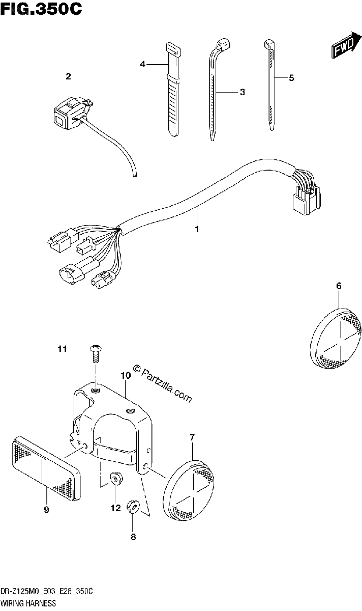 Diagrama de WIRING HARNESS DR Z125LM0 E28