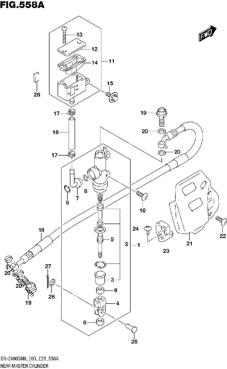 Diagrama de REAR MASTER CYLINDER DR Z400S