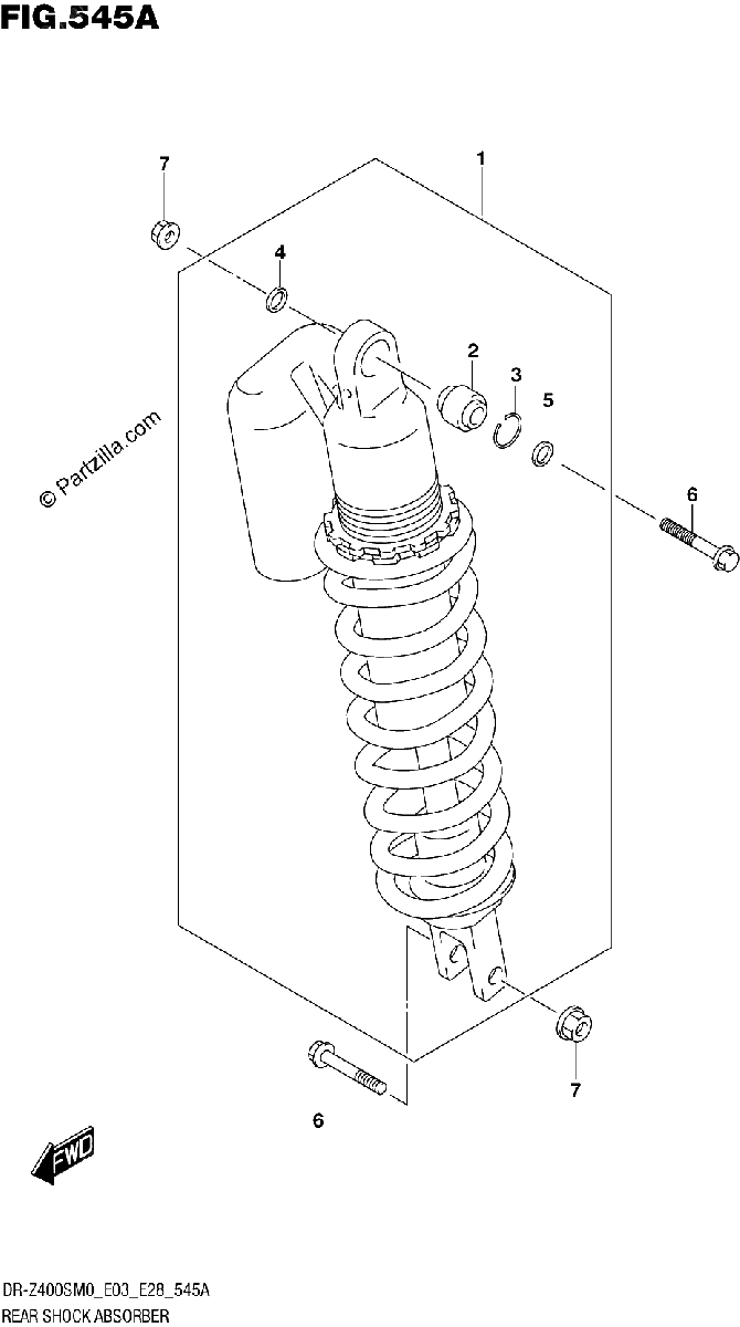 Diagrama de REAR SHOCK ABSORBER DR Z400S