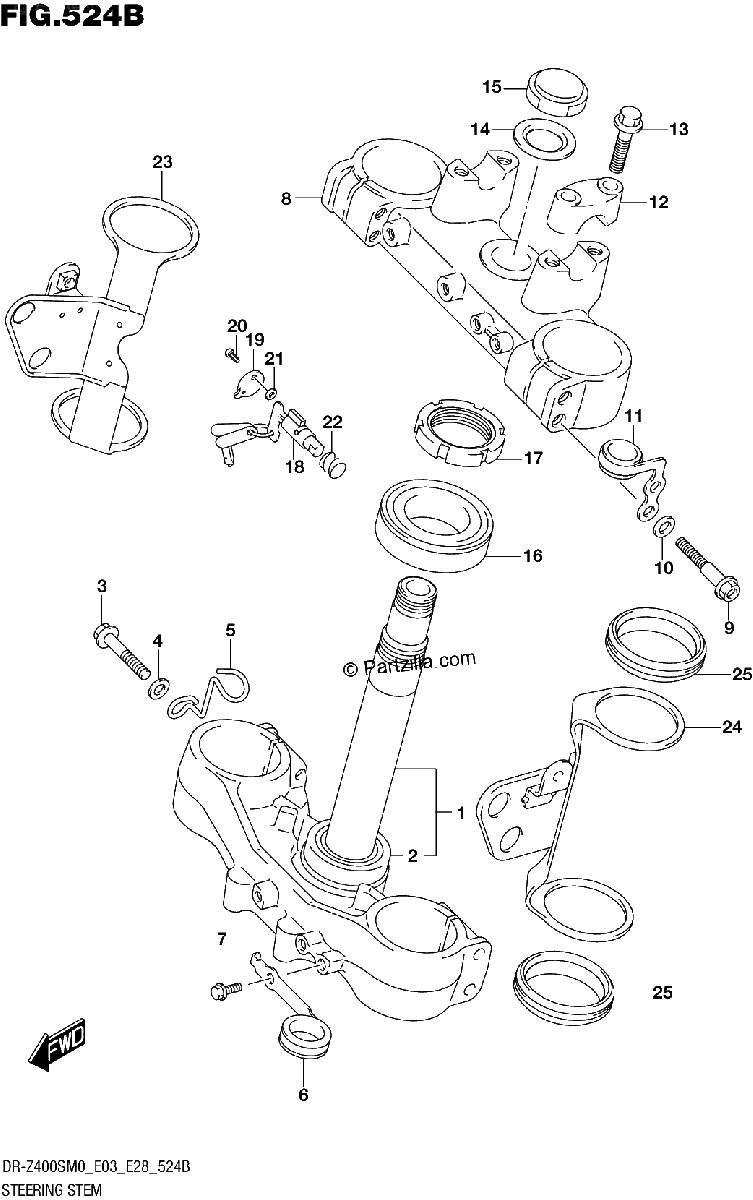 Diagrama de STEERING STEM DR Z400S