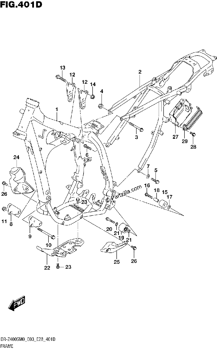 Diagrama de FRAME DR Z400SM