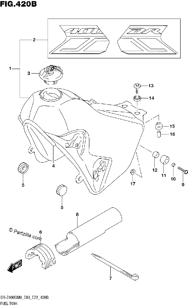 Diagrama de FUEL TANK DR Z400SM