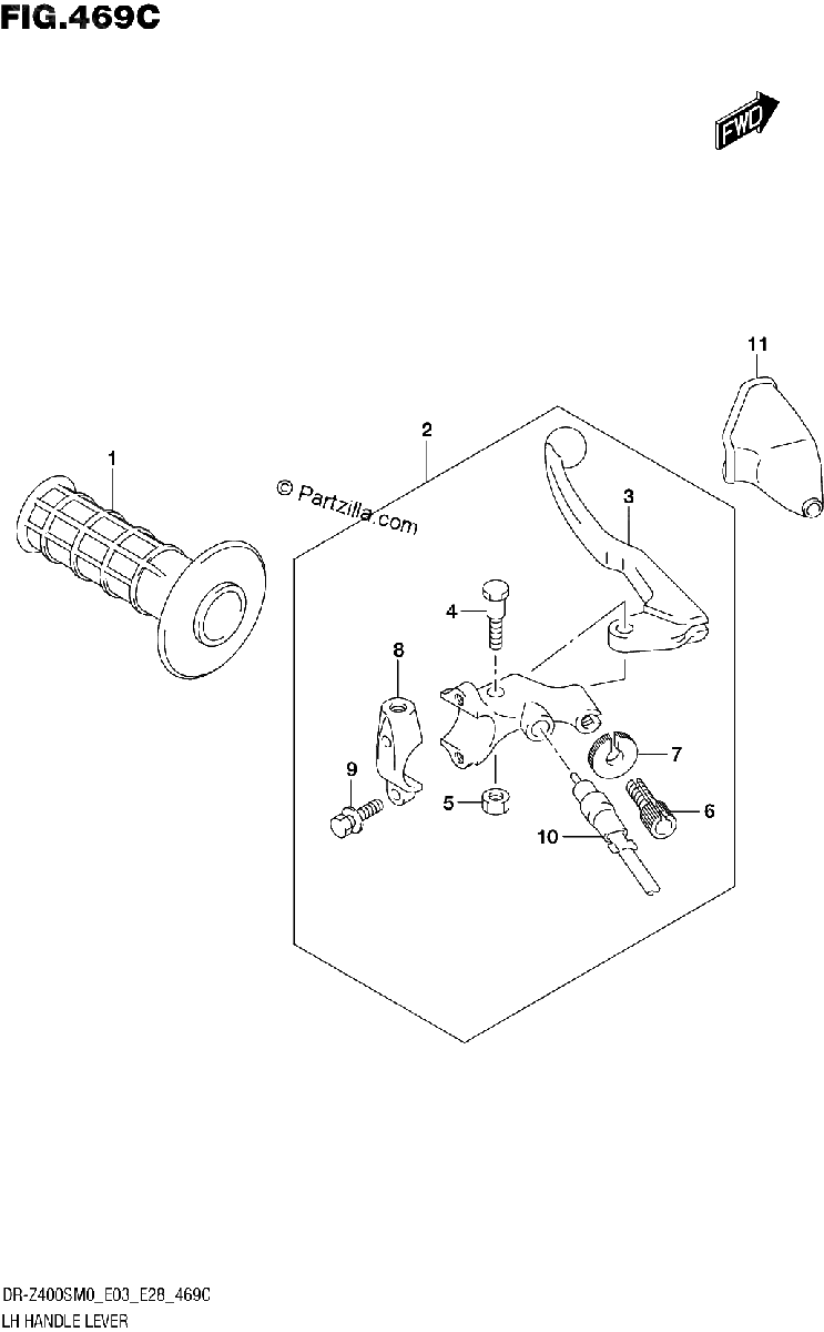Diagrama de LH HANDLE LEVER