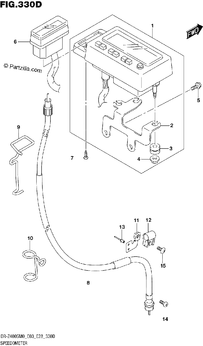 Diagrama de SPEEDOMETER DR Z400SM E03 E33