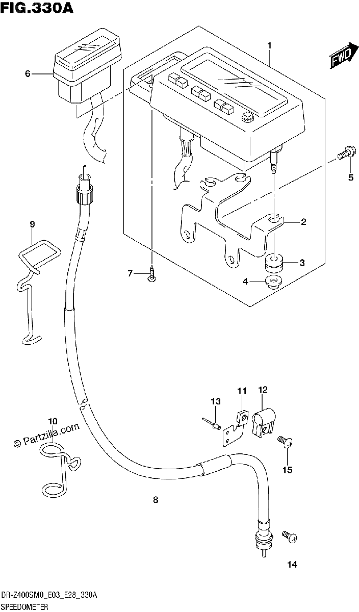 Diagrama de SPEEDOMETER DR Z400SM E28