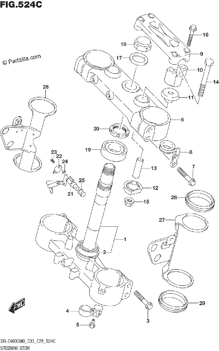 Diagrama de STEERING STEM DR Z400SM