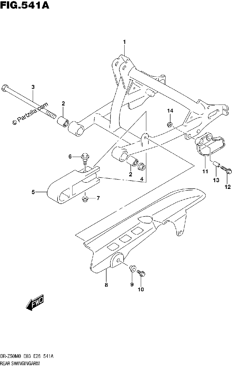 Diagrama de REAR SWINGINGARM