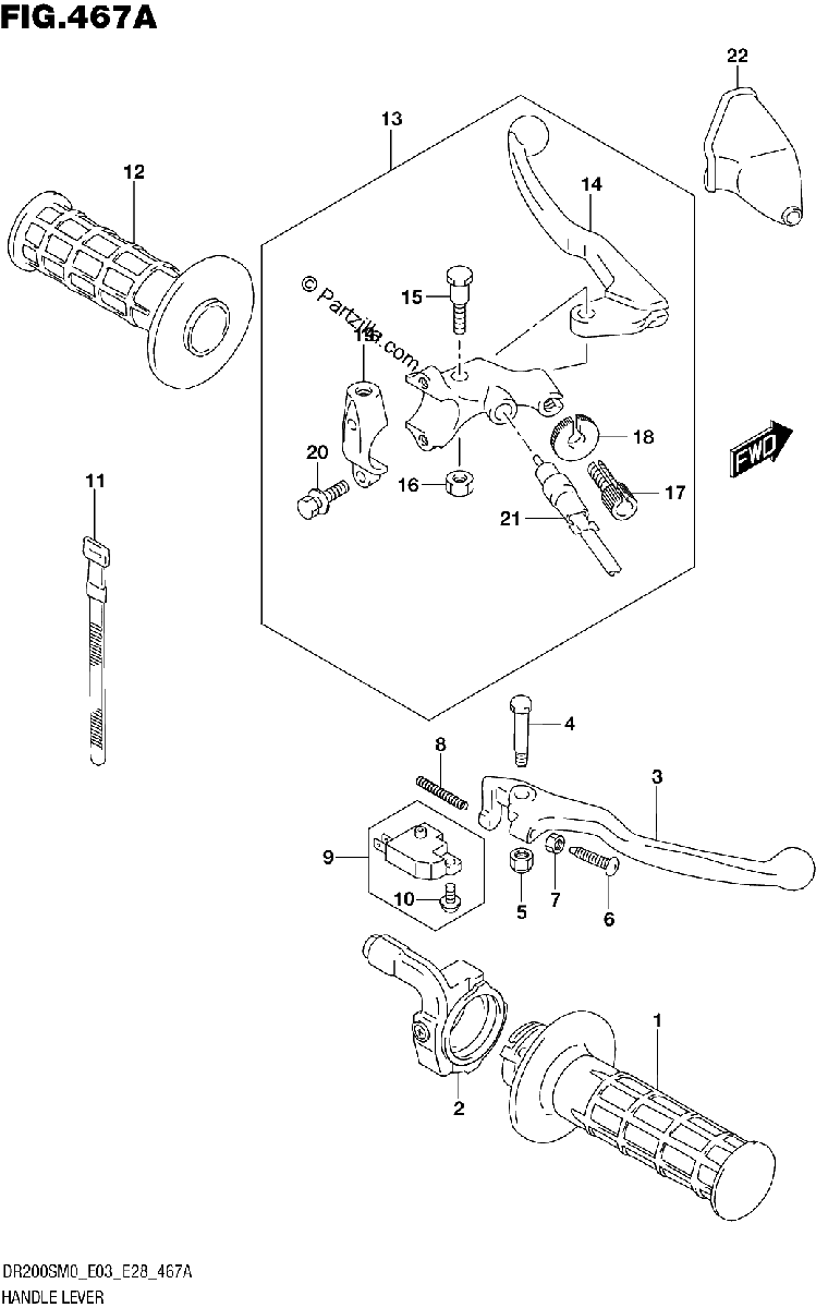 Diagrama de HANDLE LEVER