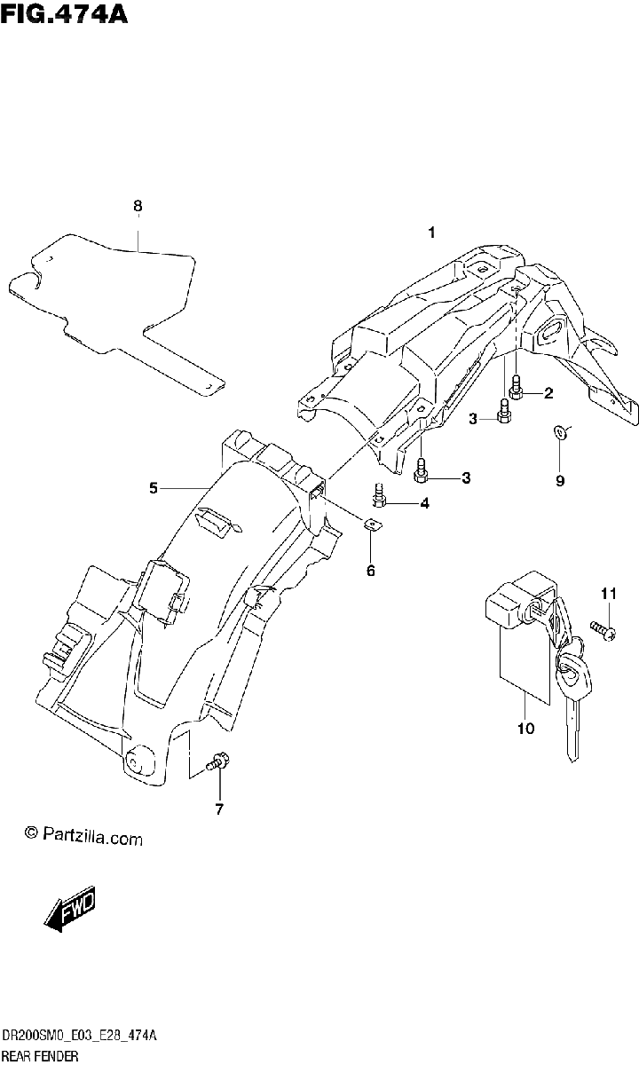 Diagrama de REAR FENDER