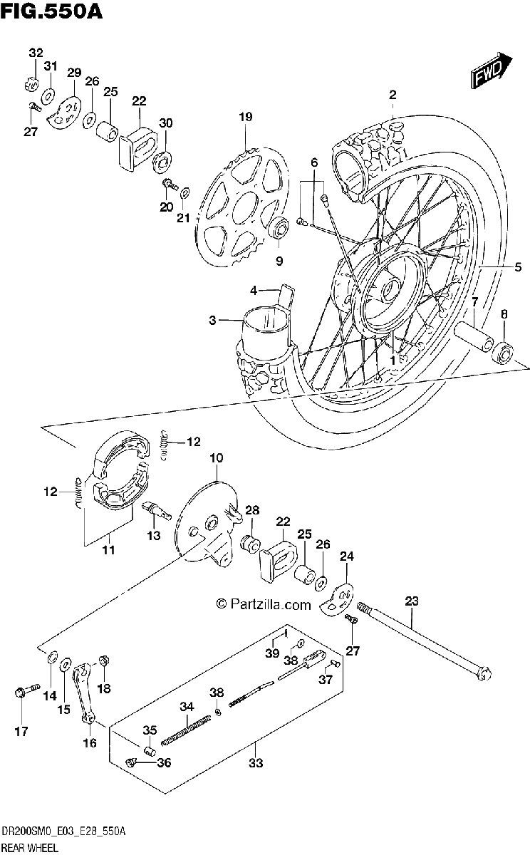 Diagrama de REAR WHEEL