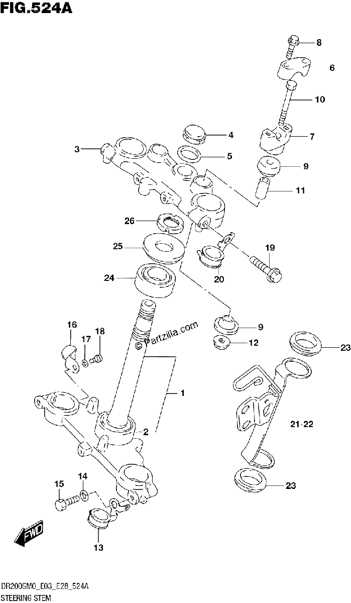 Diagrama de STEERING STEM