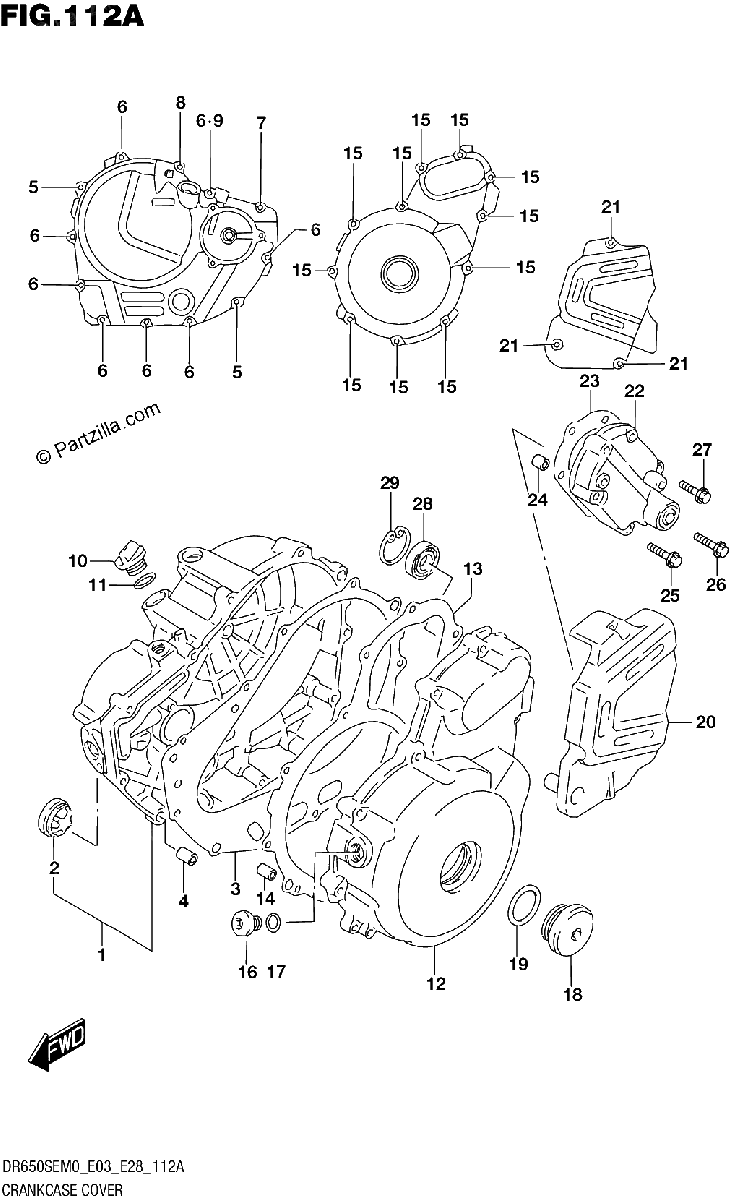 Diagrama de CRANKCASE COVER