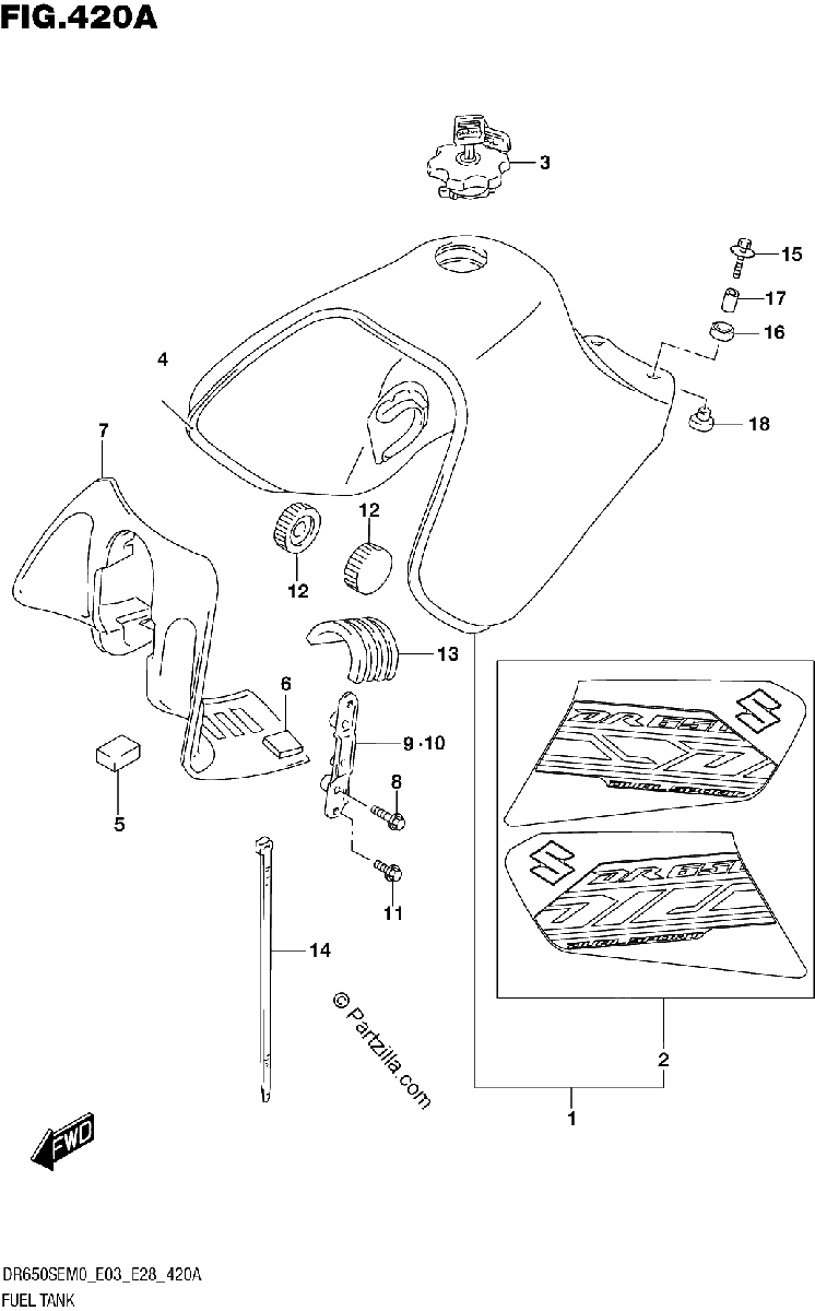 Diagrama de FUEL TANK E03 E28