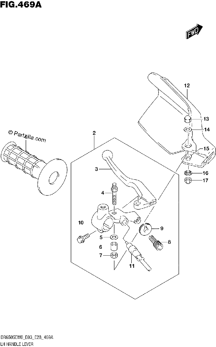 Diagrama de LH HANDLE LEVER
