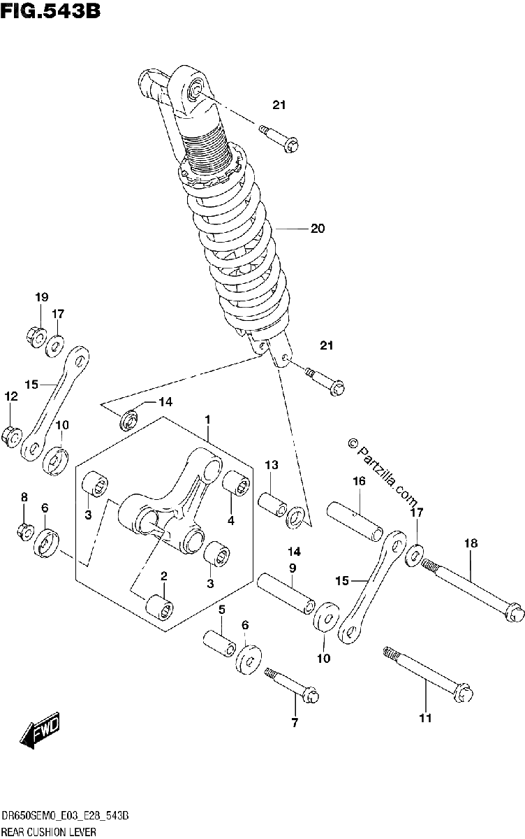 Diagrama de REAR CUSHION LEVER