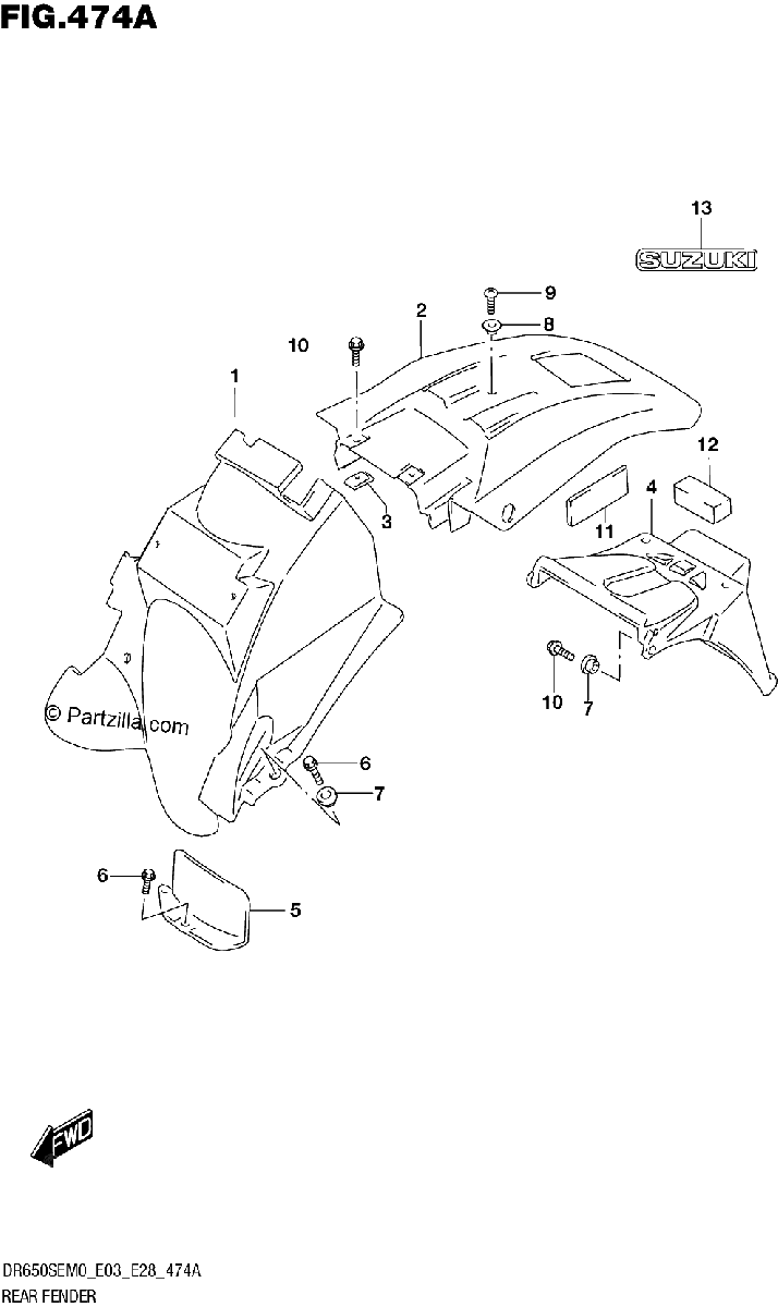 Diagrama de REAR FENDER
