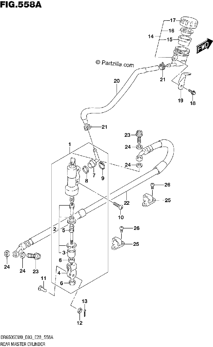 Diagrama de REAR MASTER CYLINDER