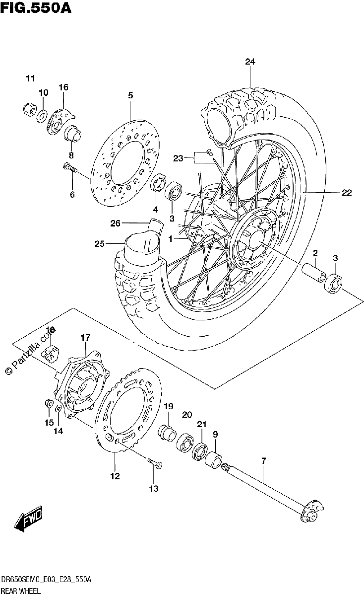 Diagrama de REAR WHEEL