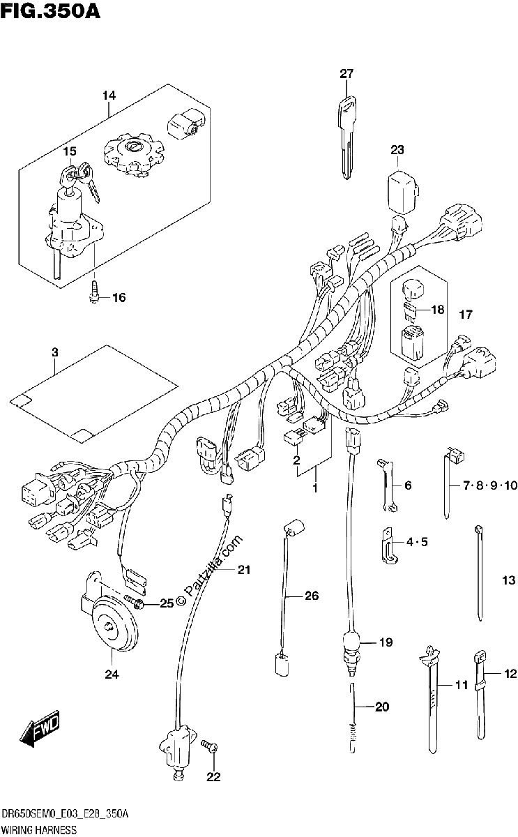 Diagrama de WIRING HARNESS E03 E28
