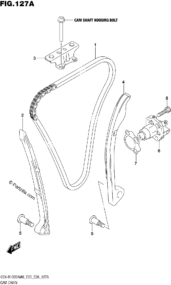 Diagrama de 127A CAM CHAIN