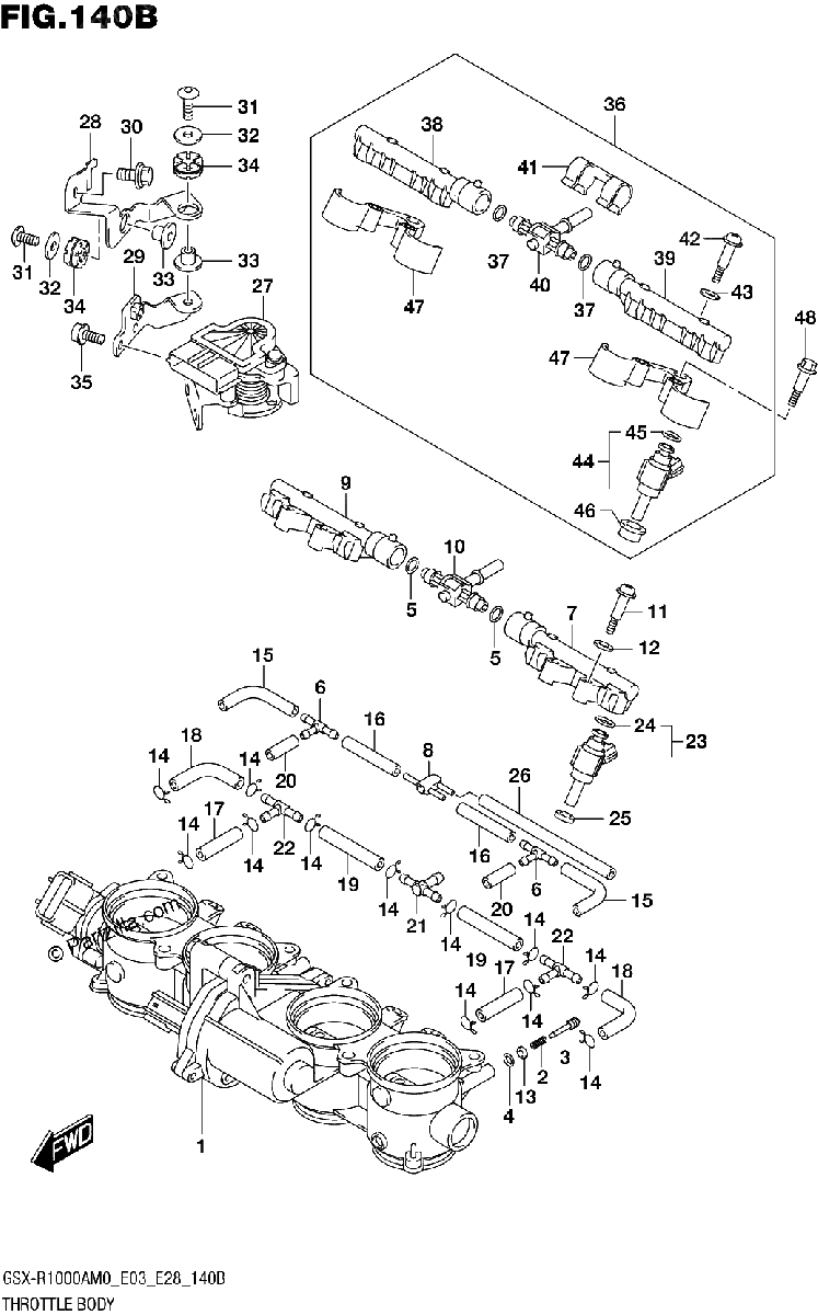 Diagrama de 140B THROTTLE BODY E33