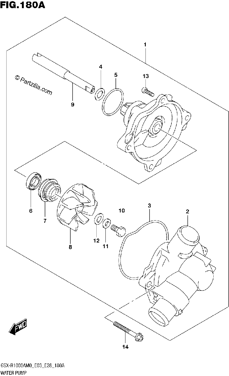 Diagrama de 180A WATER PUMP