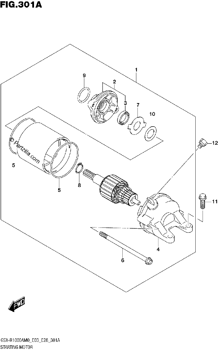 Diagrama de 301A STARTING MOTOR