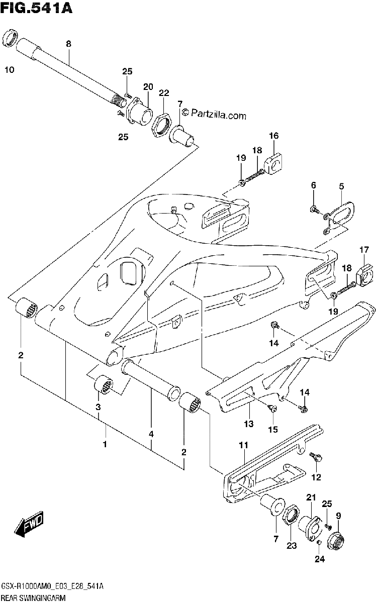 Diagrama de 541A REAR SWINGINGARM GSX R1000RA GSX R1000RZA