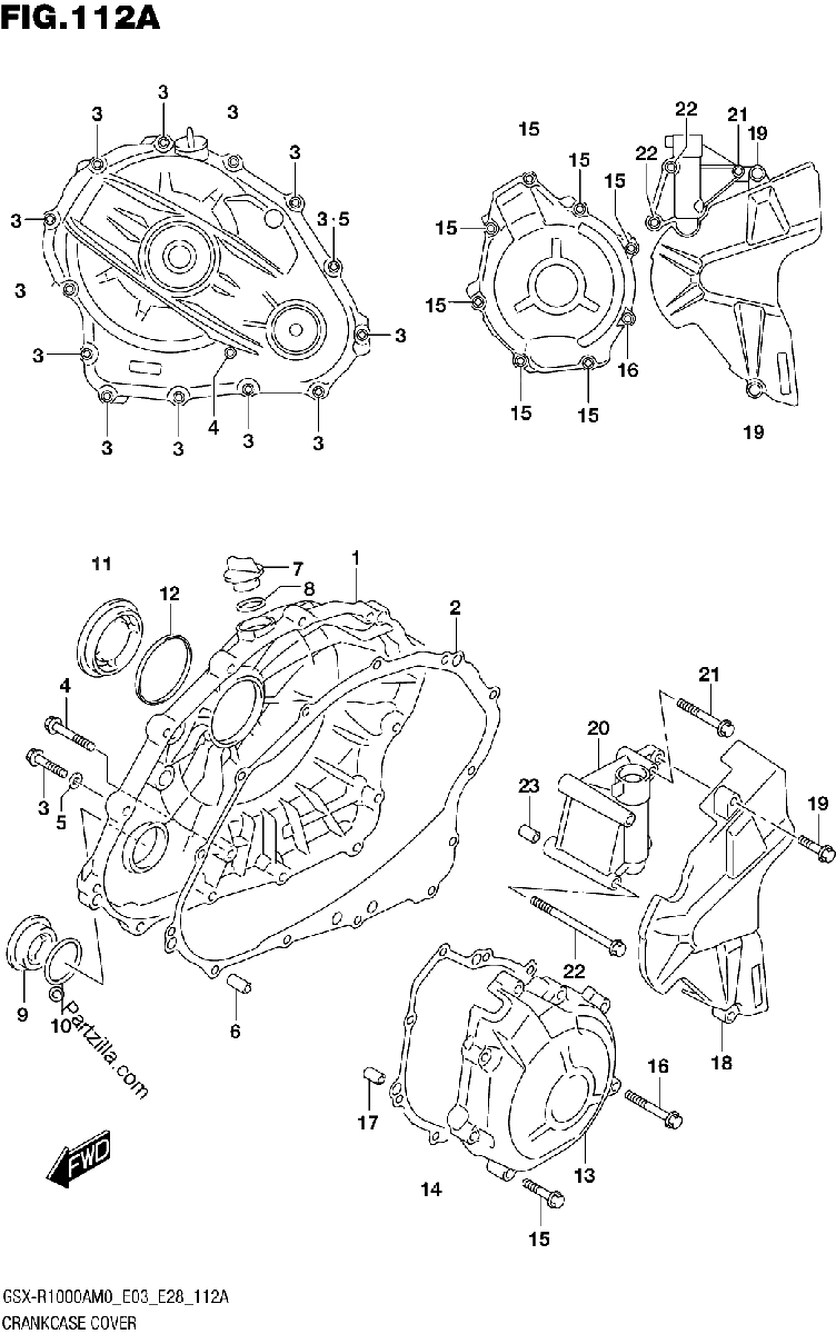 Diagrama de CRANKCASE COVER