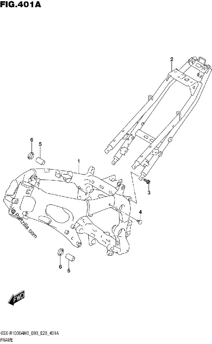 Diagrama de FRAME GSX R1000A