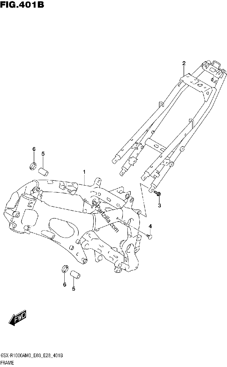 Diagrama de FRAME GSX R1000RA GSX R1000RZA