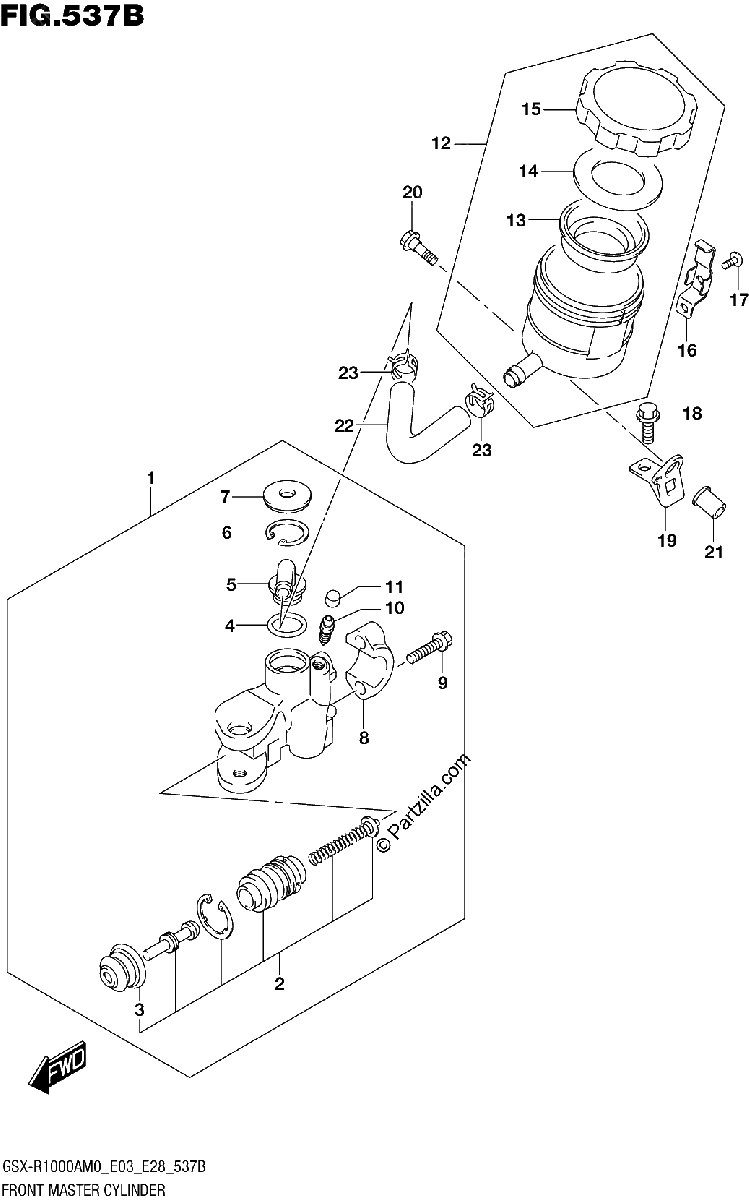 Diagrama de FRONT MASTER CYLINDER
