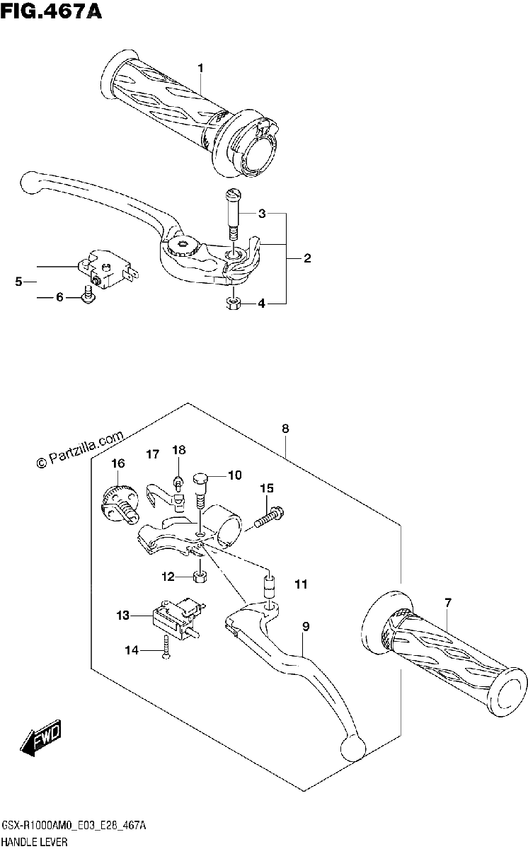 Diagrama de HANDLE LEVER
