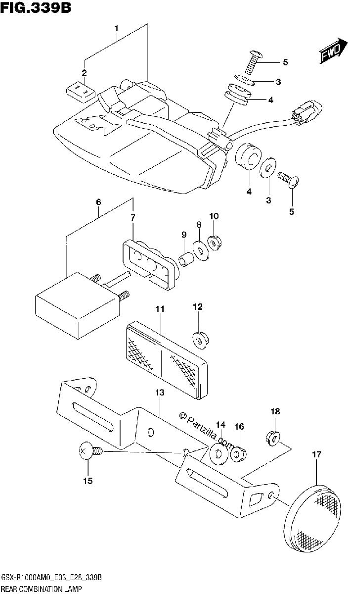 Diagrama de REAR COMBINATION LAMP