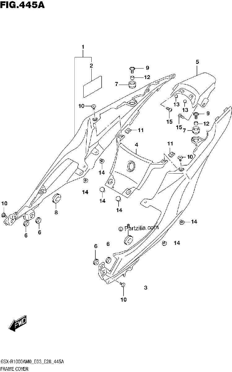 Diagrama de FRAME COVER GSX R1000A