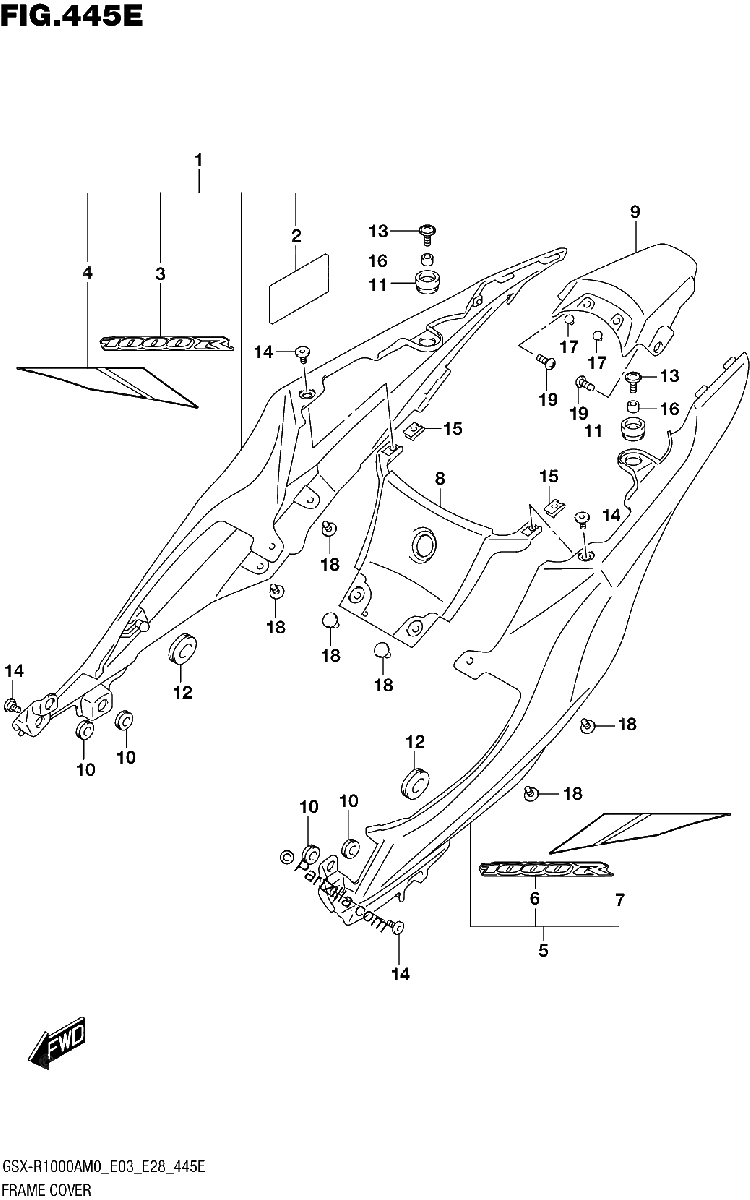 Diagrama de FRAME COVER GSX R1000RZA