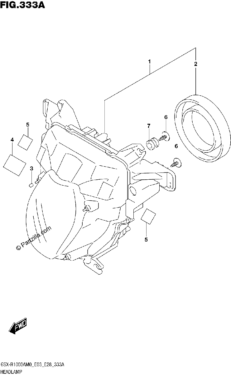 Diagrama de HEADLAMP GSX R1000A